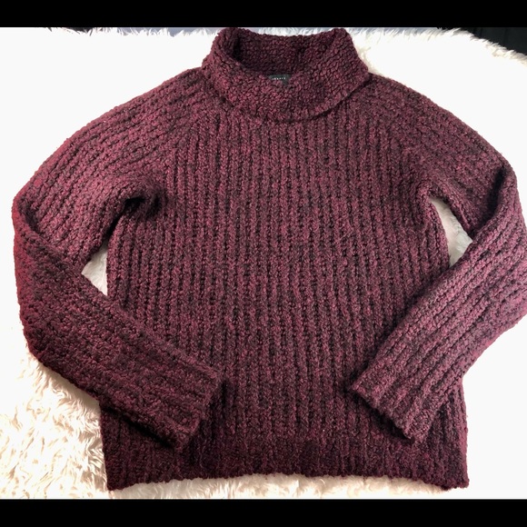 THEORY WOMENS ALPACA SWEATER BURGUNDY WINE S - Picture 2 of 15
